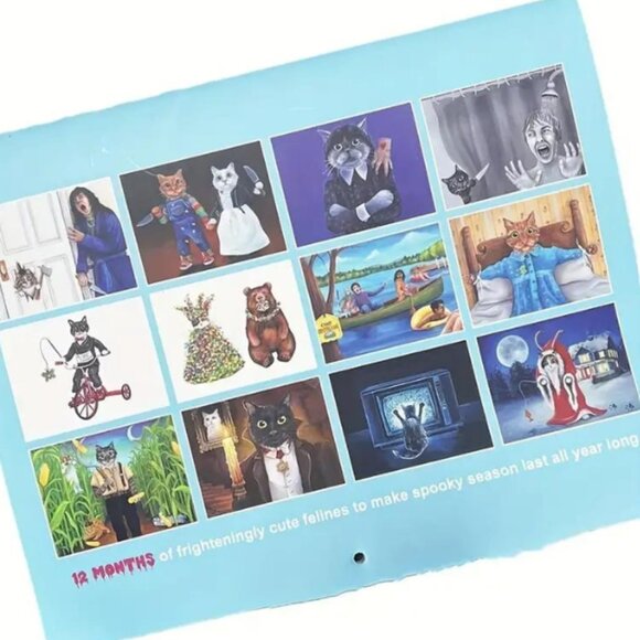 Scaredy Cats 2025 Calendar - Funny Horror-Themed Cat Calendar - Picture 2 of 3